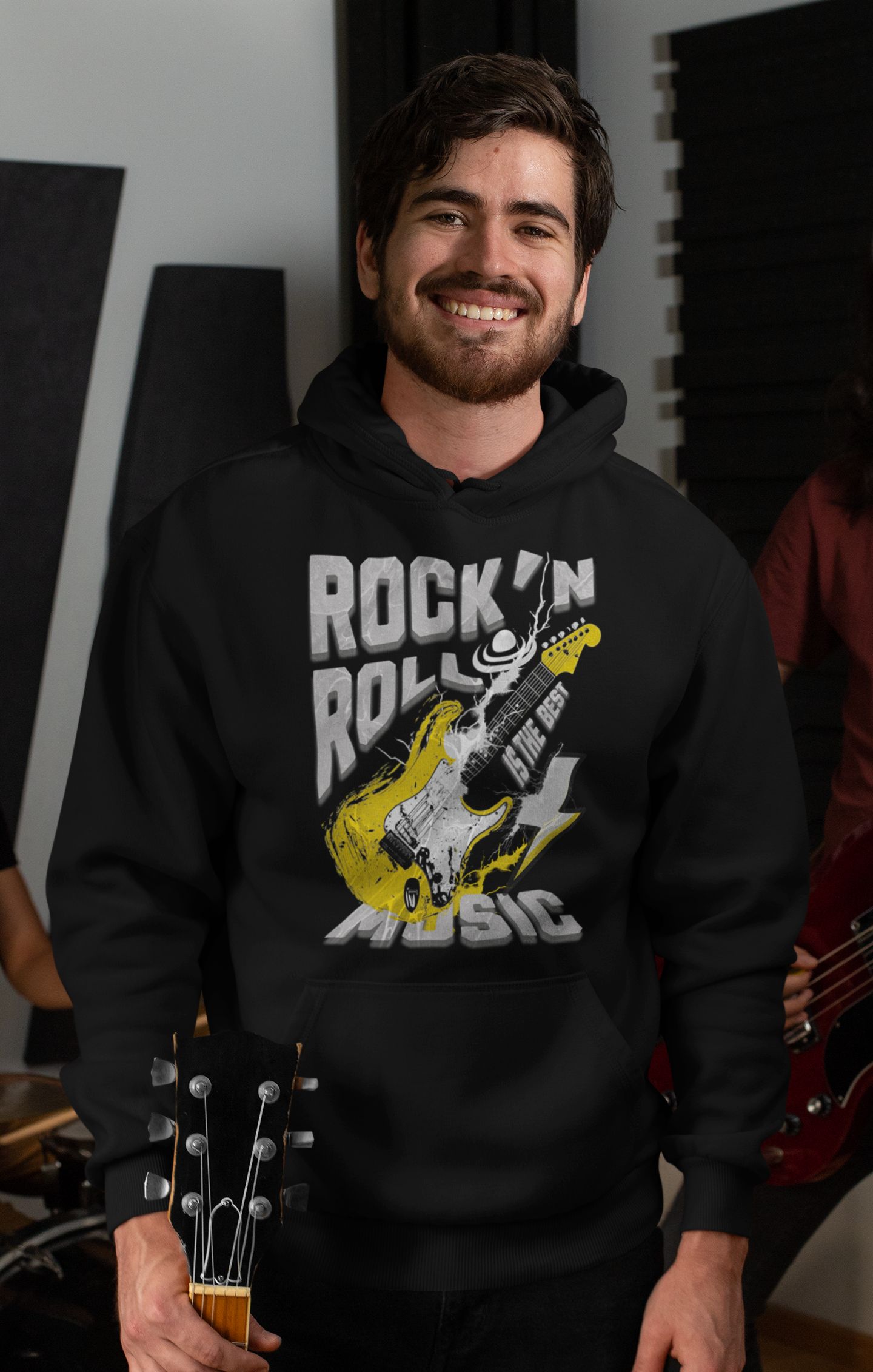 Rock&Roll Music Classic Hoodie - Mit Taschendruck