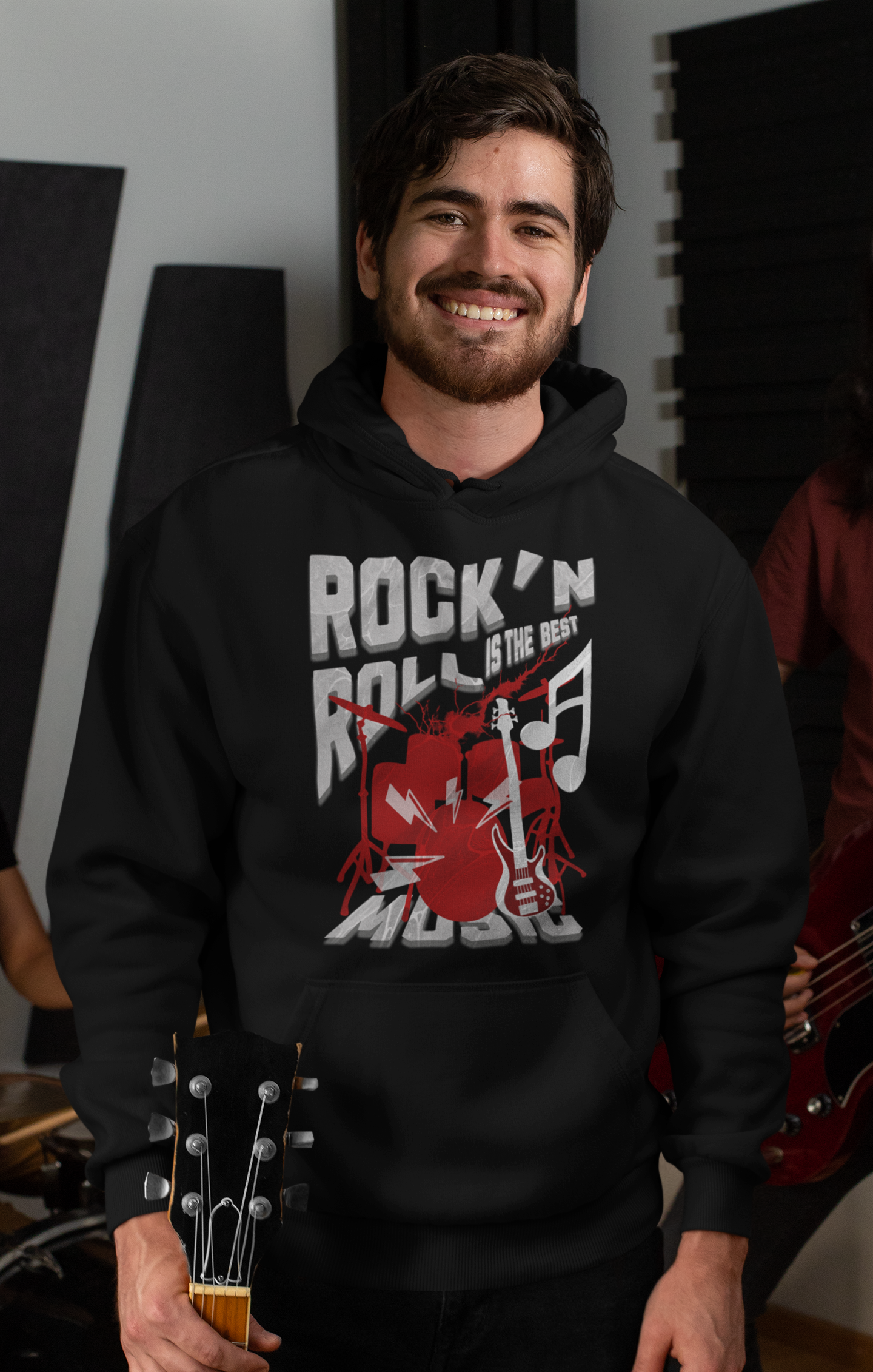 Rock&Roll is the best Classic Hoodie - Mit Taschendruck