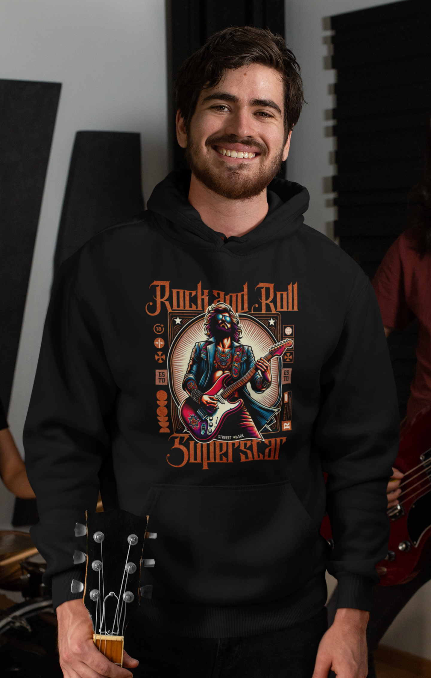 Rock&Roll Superstar Classic Hoodie - Mit Taschendruck