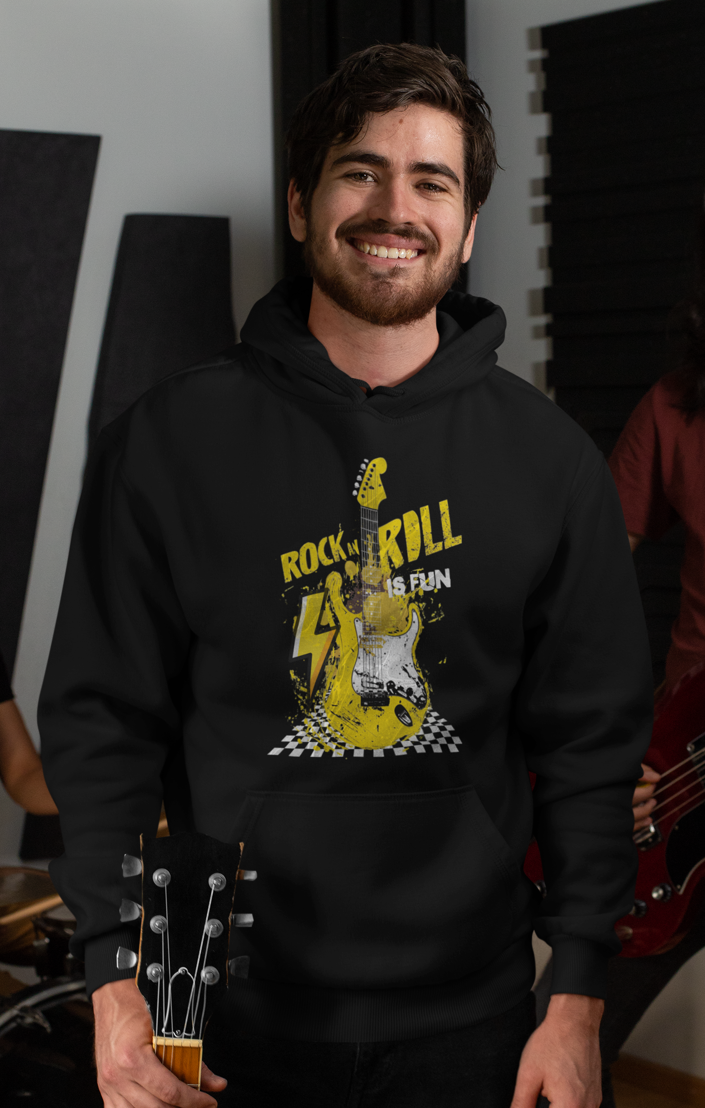 Rock&Roll E-Guitar Classic Hoodie - Mit Taschendruck