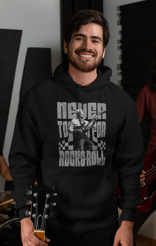 Never too old for Rock and Roll Classic Hoodie - Mit Taschendruck