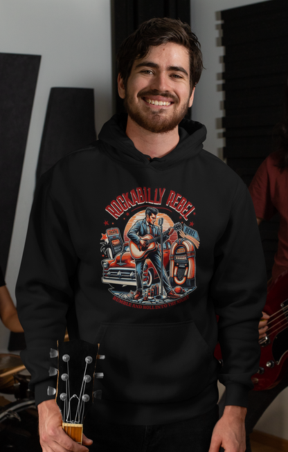 Rockabilly Rebel Classic Hoodie - Mit Taschendruck
