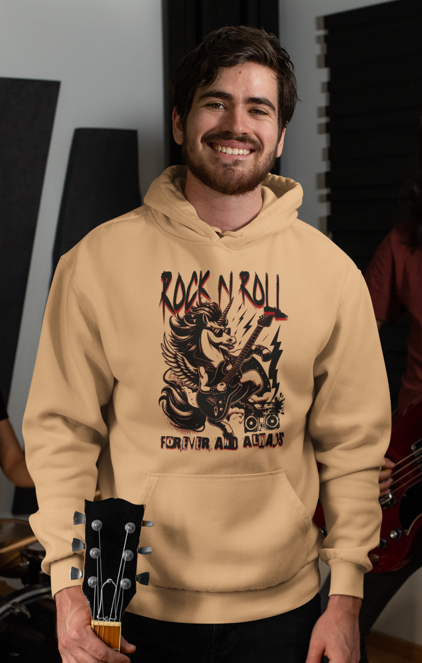 Rock and Roll Unicorn Classic Hoodie - Mit Taschendruck