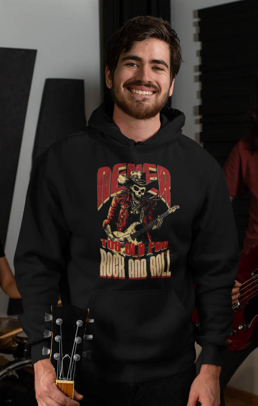 Never too old for Rock&Roll Classic Hoodie - Mit Taschendruck